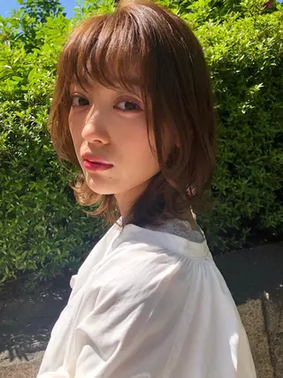 ミディアム カラー 透明感カラー│ レイヤーヘア中居美樹のヘアスタイル