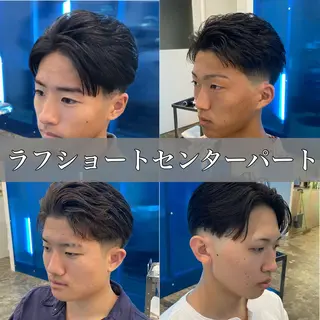 ショート メンズ THE DAY TOKYO men's cut 表参道/青山所属・メンズセンターパート 外人風ヘア/KOTAのヘアスタイル