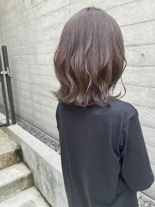 ミディアム ✨色持ちの良い艶 カラー✨蟹江真世のヘアスタイル