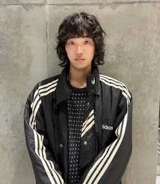 ミディアム パーマ メンズ 篠江 廉のヘアスタイル