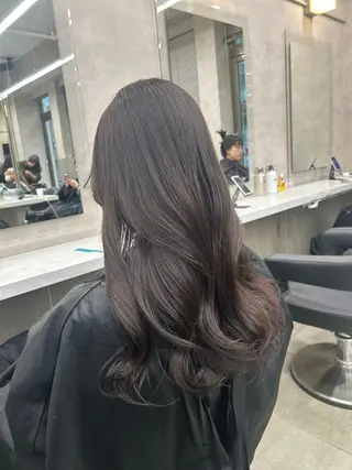 ロング カラー パーマ ヘアアレンジ メンズ キッズ ブリーチなしカラー/ ブラウン/レイヤーのヘアスタイル