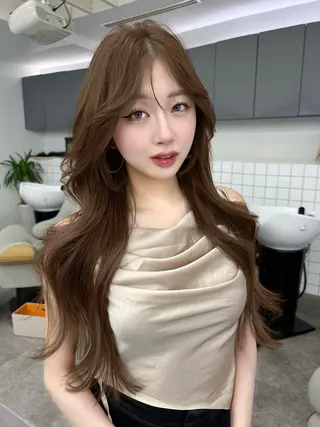 セミロング 映える顔まわり/前髪 特化 💗 ユキマのヘアスタイル