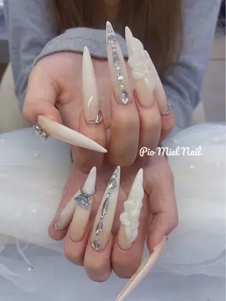 ロング HANA 長さだしのネイルデザイン