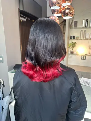 ミディアム AYAKASA 暖色カラー/レイヤーのヘアスタイル