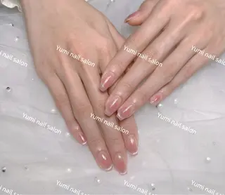 ネイル shineジェル& チップ長さだしのネイルデザイン