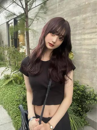 セミロング カラー 顔周りカット× 髪質改善【リョウ】のヘアスタイル