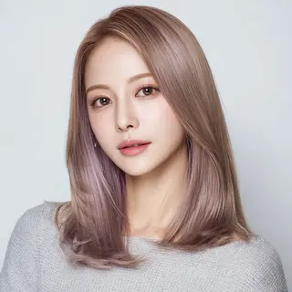 セミロング カラー ヘアアレンジ ANSA hair 伏見桃山店所属・【ブリーチカラースペ シャリスト】恭平のヘアスタイル