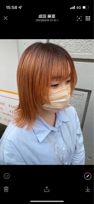 ミディアム ハイトーンカラー/ 田中和磨のヘアスタイル