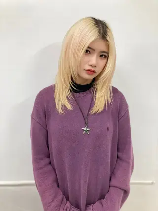 ミディアム ウルフレイヤー エクステ/kokiのヘアスタイル