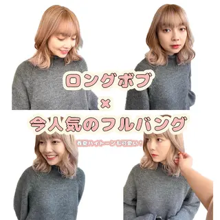 ミディアム カラー ボブヘアカット Rikapi❤️のヘアスタイル