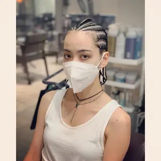 ミディアム カラー パーマ ヘアアレンジ メンズ BRAIDS💎愛子 大人ハイライト💎のヘアスタイル