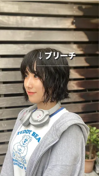 ショート パーマ ウルフレイヤー エクステ/kokiのヘアスタイル