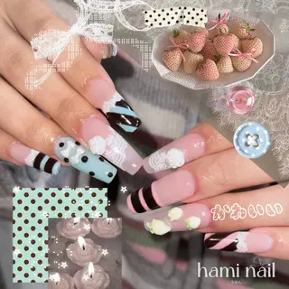 ネイル 🎀うかん 🎀チップ長さ出しのネイルデザイン