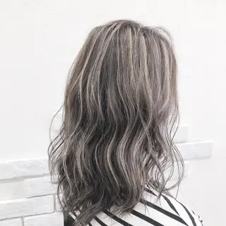 セミロング 太白区白髪ぼかし/ ボブカット/千葉達人のヘアスタイル