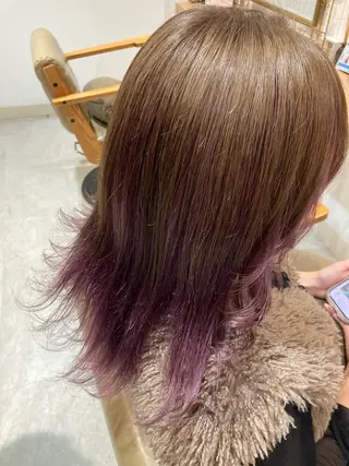 セミロング 艶カラー3850 まいのヘアスタイル