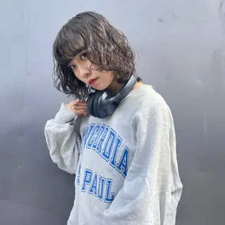 ショート パーマ ウルフレイヤー エクステ/kokiのヘアスタイル