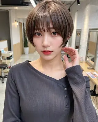 ショート ボブ特化型美容師/赤 み消しカラー/ももかのヘアスタイル