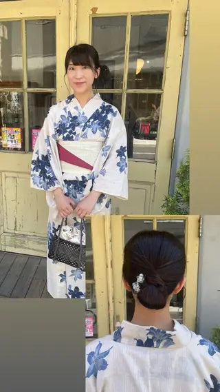 セミロング ヘアアレンジ KURIA‪‪*⋆ஐ ブリーチ/韓国ヘアのヘアスタイル