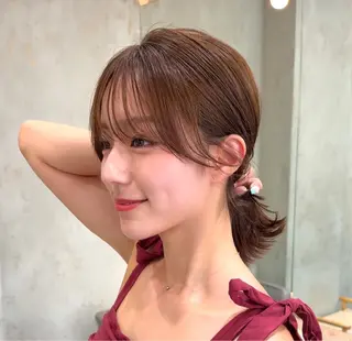 ショート カラー 莉乃/縮毛矯正/髪質 改善/艶カラーのヘアスタイル