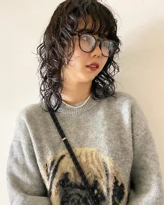 ミディアム パーマ レイヤー/パーマ /ウルフ/nabeのヘアスタイル