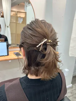 ミディアム ヘアアレンジ ENIEN MAKE'S 立川所属・綾/ベージュカラー /パーマ🩰のヘアスタイル