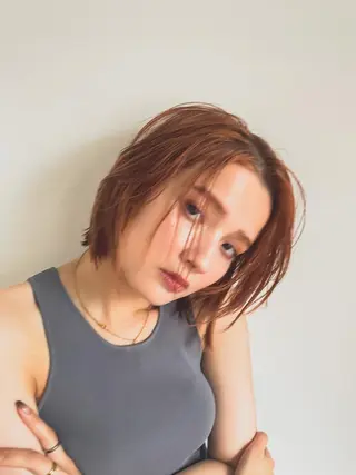 セミロング カラー パーマ CEINE OURのヘアスタイル