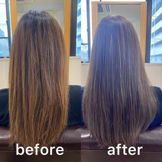 セミロング カラー KIZU 髪質改善 オカルト怪談のヘアスタイル