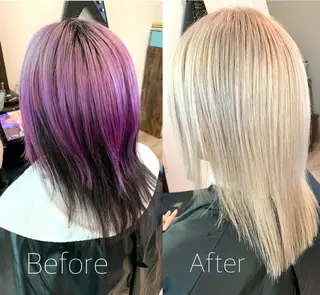 セミロング 🍀ケアブリーチ カラー🍀坂井のヘアスタイル