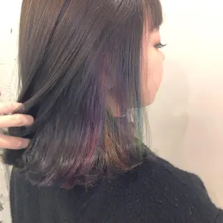 セミロング カラー ORIKA 美容室のヘアスタイル