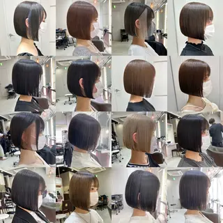 ショート カラー 美髪矯正/艶髪カラー 🌟小顔に見えるボブのヘアスタイル