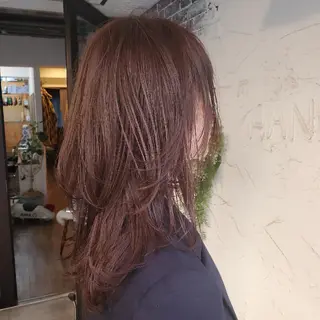 セミロング カラー フリーランス所属・韓国ヘア レイヤー くびれヘアMATSUのヘアスタイル
