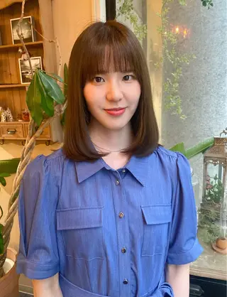 ミディアム カラー 當山 瑠奈のヘアスタイル