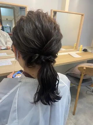 セミロング ヘアアレンジ ボブ /ニュアンス/ satomi🧸💖のヘアスタイル