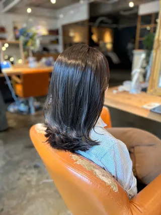 セミロング カラー 髪質改善カラー ブラウン🤎YUMEのヘアスタイル