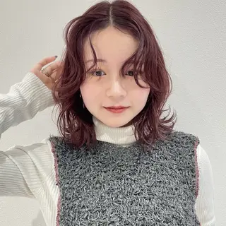ミディアム カラー 🍊暖色×顔周り 🍊cocoroのヘアスタイル