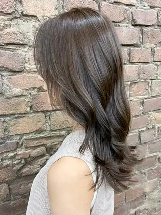 セミロング カラー パーマ ヘアアレンジ ITbyALBUM 中野店のヘアスタイル