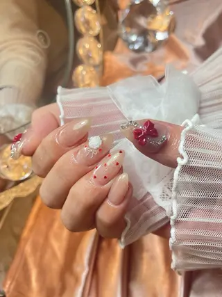 ネイル 23時まで❤︎韓国、 ワンホンネイルのネイルデザイン