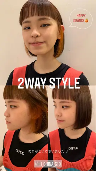 ミディアム カラー ヘアアレンジ la fith所属・rico_by ヘアとアイブロウのヘアスタイル