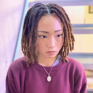 ミディアム カラー パーマ ヘアアレンジ キッズ ネイル マツエク・マツパ 中元 淳のヘアスタイル