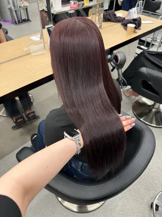 ロング カラー 暗髪🩶ラベンダー/ ブルー/ユウナ🤍のヘアスタイル