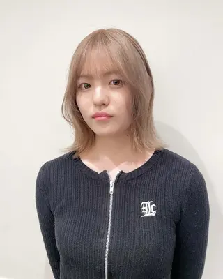 ミディアム GO TODAY SHAiRE SALON 原宿本店所属・REINA/ブリーチ /ハイトーン/原宿のヘアスタイル