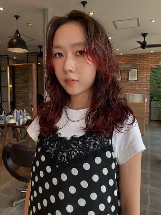 ロング カラー パーマ GUESTs所属・優音 /YUi/パーマのヘアスタイル