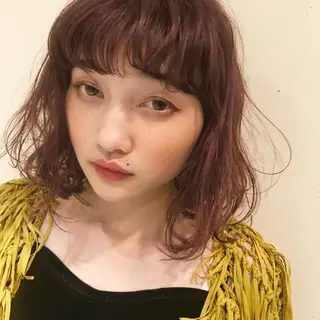 ミディアム カラー スナコザワ レナのヘアスタイル