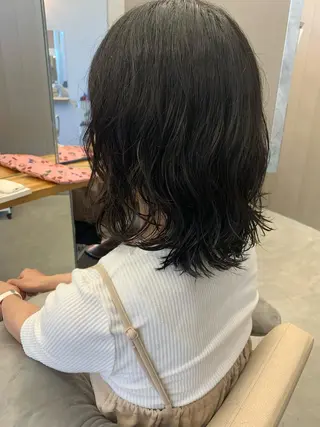 ミディアム パーマ chihale 富樫莉香のヘアスタイル