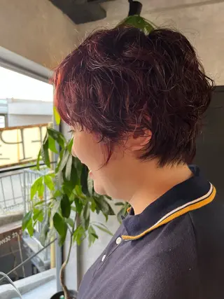 パーマ 小山洋次/阪急茨木/ 透明感カラーショートのヘアスタイル