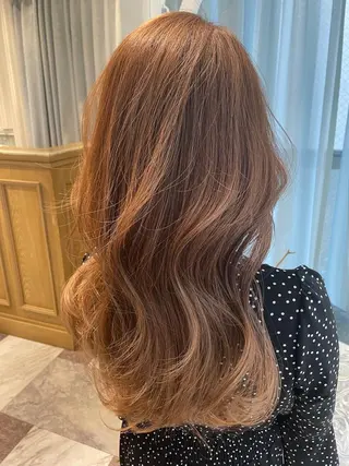 ミディアム カラー 木屋元一/透明感 /前髪/韓国ヘアのヘアスタイル