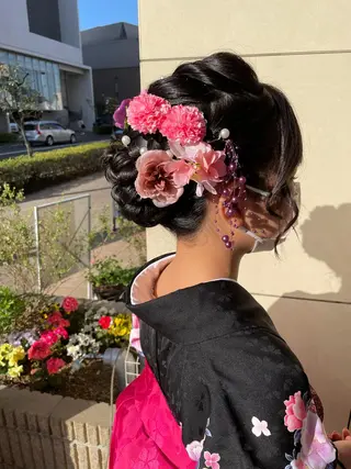 ヘアアレンジ 内田温子大人女性 ハイライト、ボブのヘアスタイル