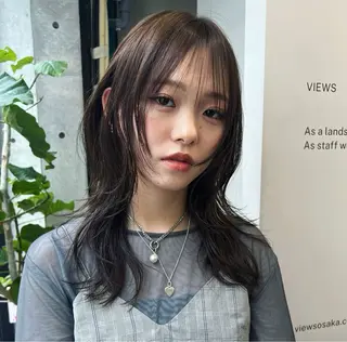 ミディアム カラー ハッシュカット カシマハヤトのヘアスタイル