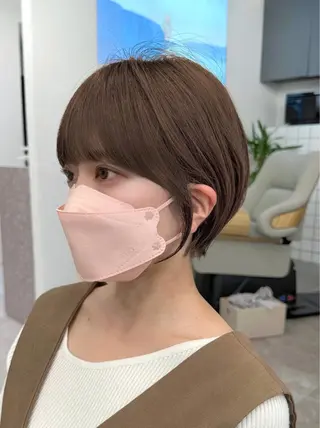 ショート ショートヘア くすみカラー、大場猛のヘアスタイル