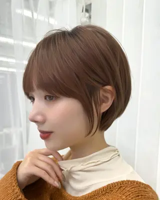 ショート ショートヘア くすみカラー、大場猛のヘアスタイル